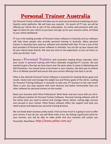 Personal Trainer Australia