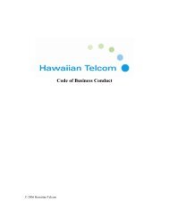Code of Business Conduct - Hawaiian Telcom
