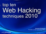 Top Ten Web Hacking Techniques