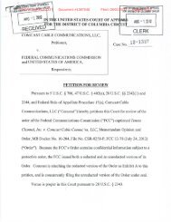 Comcast Petition for Review TTC DC Circuit