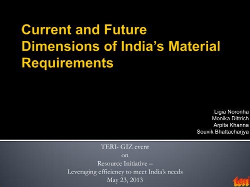 Current and Future Dimensions of India's Material ... - IGEP.in