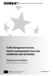 Traffic Management Plan for Corridors and Networks