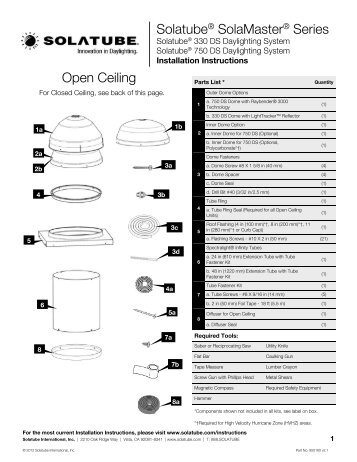 SolatubeÂ® 330 DS and 750 DS Instructions - NW Natural Lighting