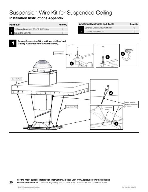 Suspension Wire Kit For S