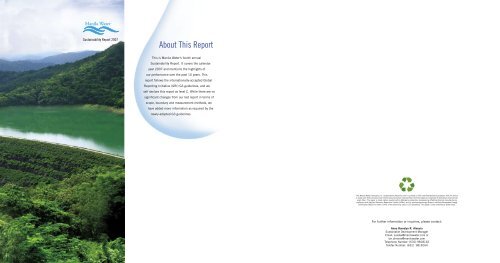 2007 Sustainability Report - Manila Water Company
