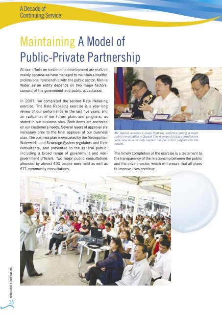 2007 Sustainability Report - Manila Water Company