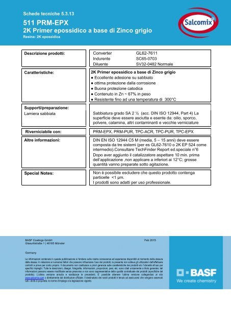 GL62-7611 2C Primer, epossidico a base di zinco grigio ... - Salcomix