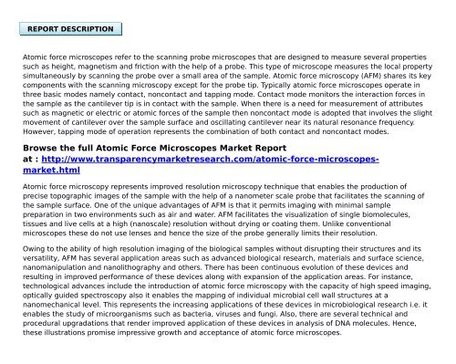 Atomic Force Microscopes Market - Global Industry Analysis, Size, Share, Growth, Trends And Forecast 2014 – 2020