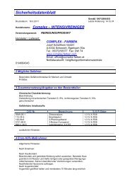 Sicherheitsdatenblatt - COMPLEX Farben