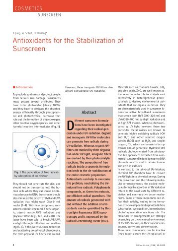 Antioxidants for the Stabilization of Sunscreen - Gematria Test Lab