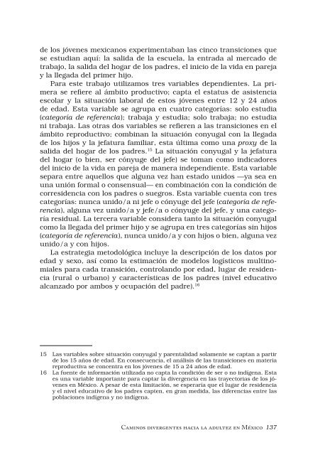 Caminos divergentes hacia la adultez en MÃ©xico1 - AsociaciÃ³n ...