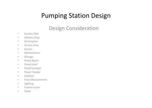 Pumping Station Design