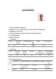 FACULTY PROFILE - Engineering College Ajmer