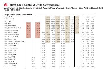 Flims Laax Falera Shuttle (Sommersaison)