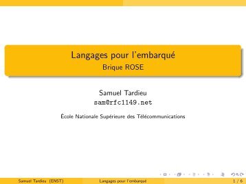 Langages pour l'embarqué - Brique ROSE - rfc1149.net