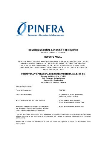 comisiÃ³n nacional bancaria y de valores reporte anual - Reforma