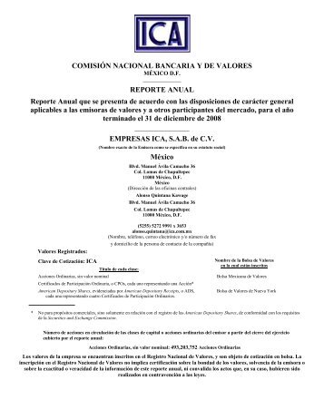 COMISIÃN NACIONAL BANCARIA Y DE VALORES ... - Reforma