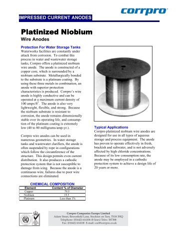 Platinized Niobium wire Anodes.pdf - Corrpro.Co.UK