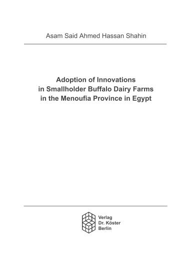 Adoption of Innovations in Smallholder Buffalo Dairy Farms in the ...