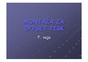 MONTAÅ½A ZA OFFSET TISK