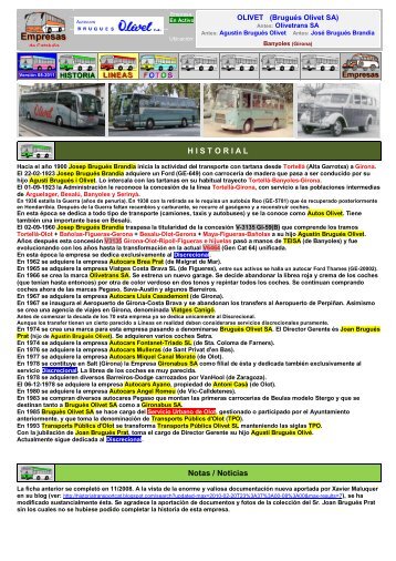 H I S T O R I A L Notas / Noticias - Empresas Autobuses Líneas