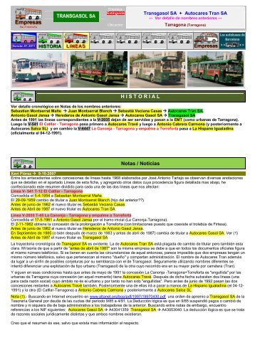 H I S T O R I A L Notas / Noticias - Empresas Autobuses Líneas