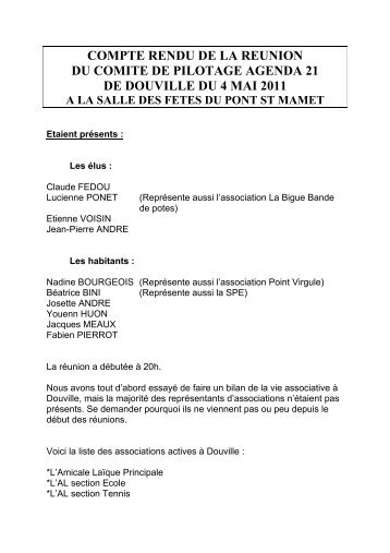 COMPTE RENDU DE LA REUNION DU ... - Pays de Bergerac