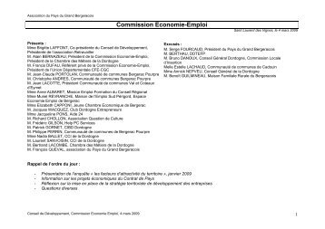 Commission Economie-Emploi - Pays de Bergerac