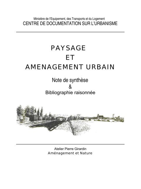 Paysage et aménagement urbain. 2001 - Centre de documentation ...