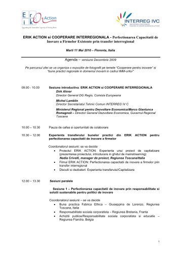 Agenda conferinta finala - Agentia pentru Dezvoltare Regionala Sud ...