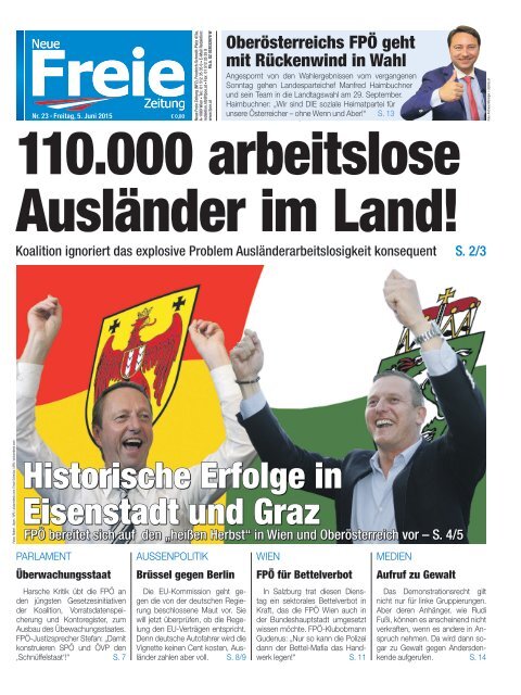 110.000 arbeitslose Ausländer im Land!