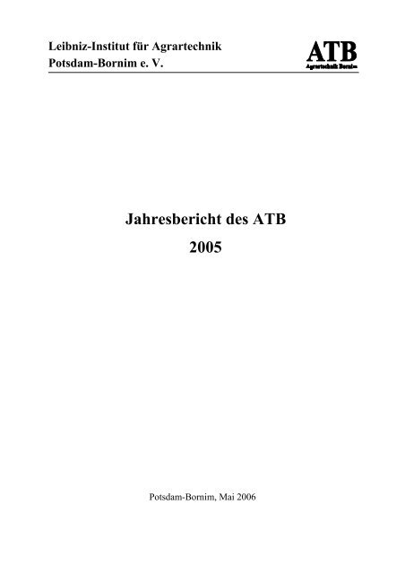 Jahresbericht des ATB 2005