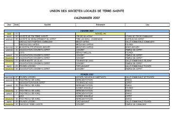 USLTS - Calendrier 2007 - Founex