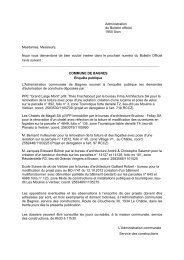 Administration du Bulletin officiel 1950 Sion Mesdames ... - Bagnes