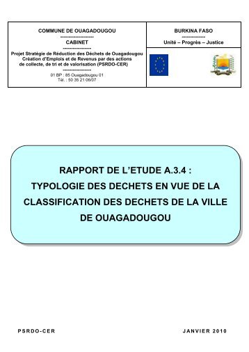 rapport de l'etude a.3.4 : typologie des dechets en vue de la ...