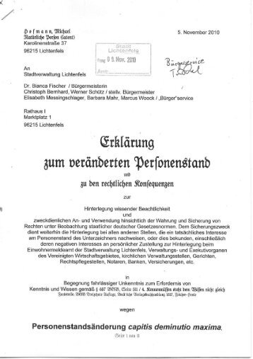 Personenstandserklärung Michael Hofmann 5 ... - Natürliche Person