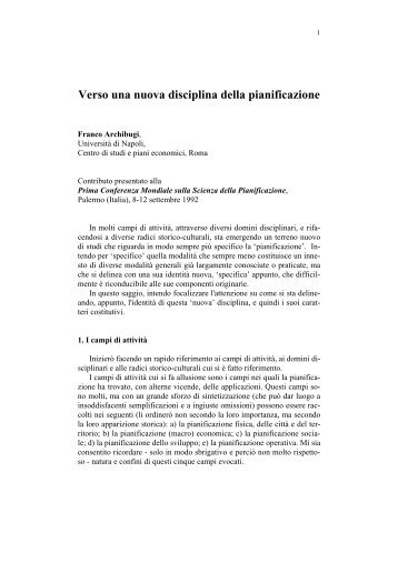 Verso una nuova disciplina della pianificazione - Franco Archibugi