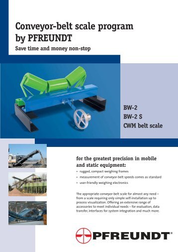 Conveyor-belt scale program by PFREUNDT Save ... - Pfreundt GmbH
