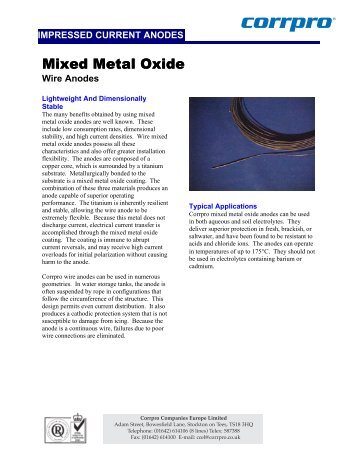 MMO wire Anodes.pdf - Corrpro.Co.UK