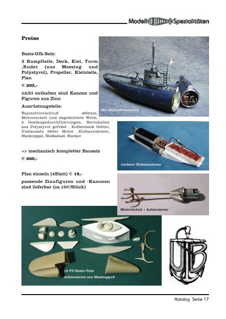 Katalog '7 - Modell-Uboot-Spezialitäten