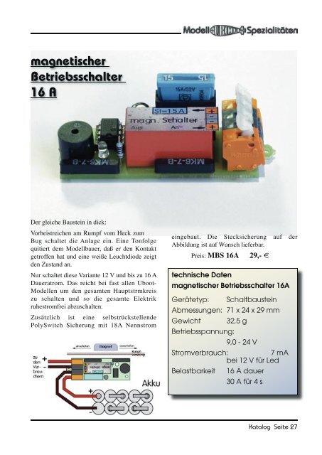 Katalog '7 - Modell-Uboot-Spezialitäten