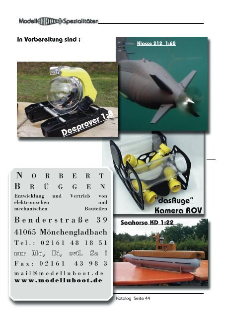 Katalog '7 - Modell-Uboot-Spezialitäten