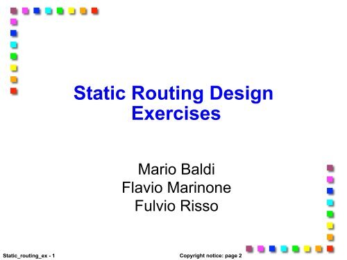 Static Routing Design Exercises