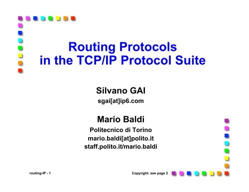 TCP/IP routing protocols - the Netgroup at Politecnico di Torino