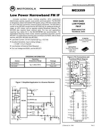 MC3359 Low Power Narrowband FM IF