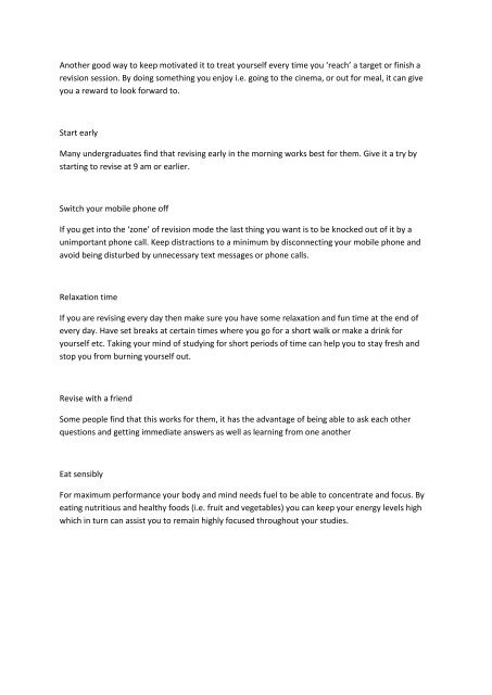 Revision tips This page is a study guide intended to aid students ...