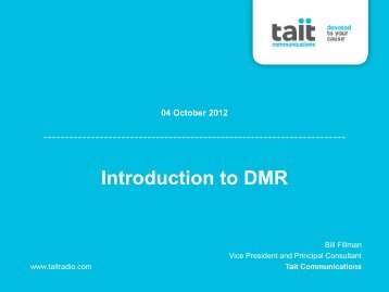 Introduction to DMR - Utilities Telecom Council