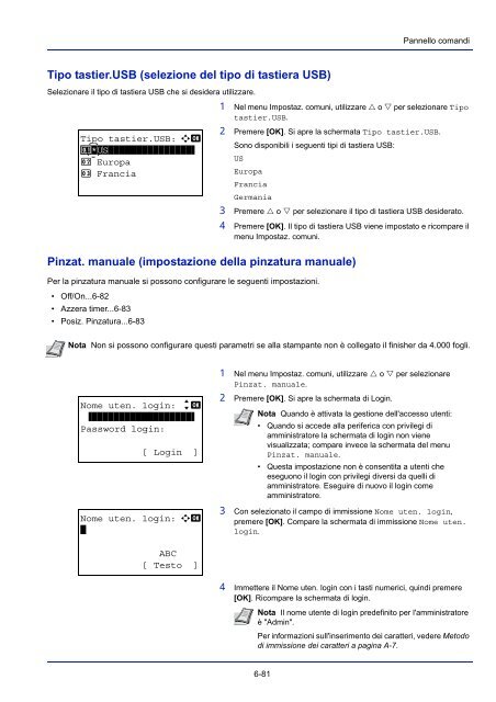 mANuAle D'IstruzIoNI - Utax