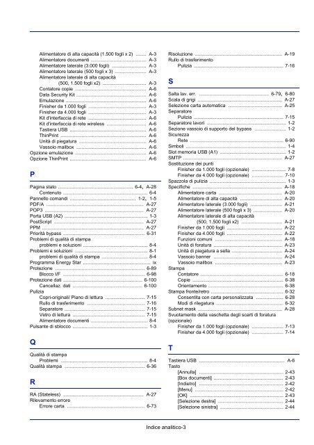 mANuAle D'IstruzIoNI - Utax