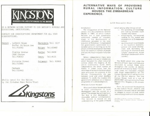 Dunn& Wilson Ltd - Zimbabwe reads